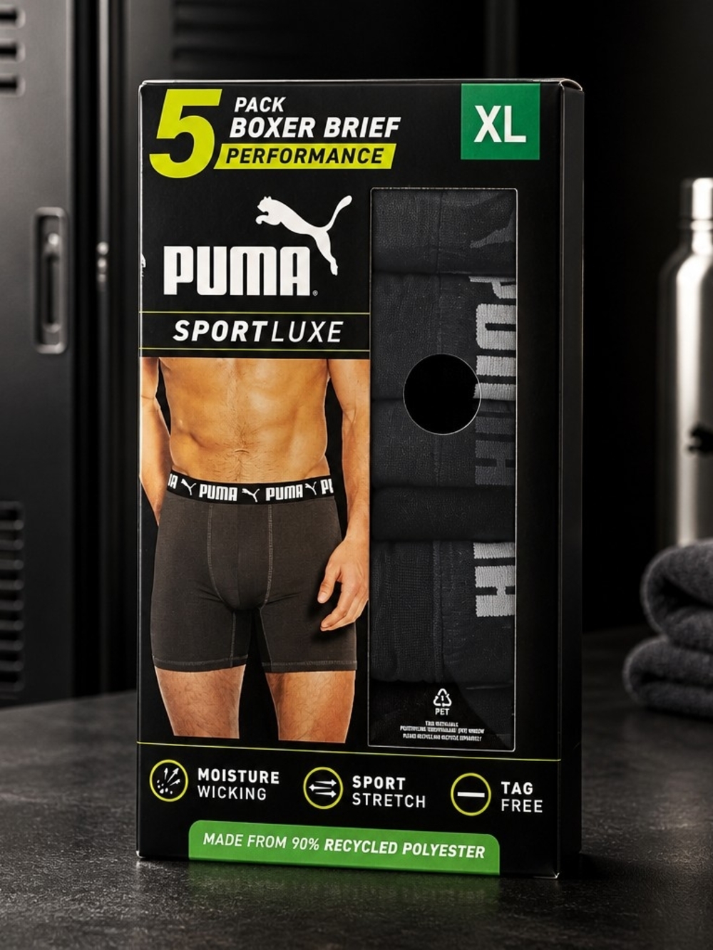 Puma Sportluxe Men's Boxer Briefs - Black